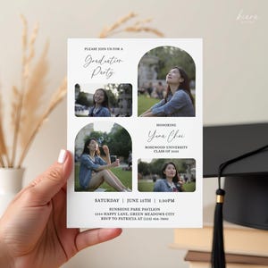 Graduation Invite, Editable Template for Class of 2025, Digital Graduation Party Announcement, Modern Minimalist Design - GRD4