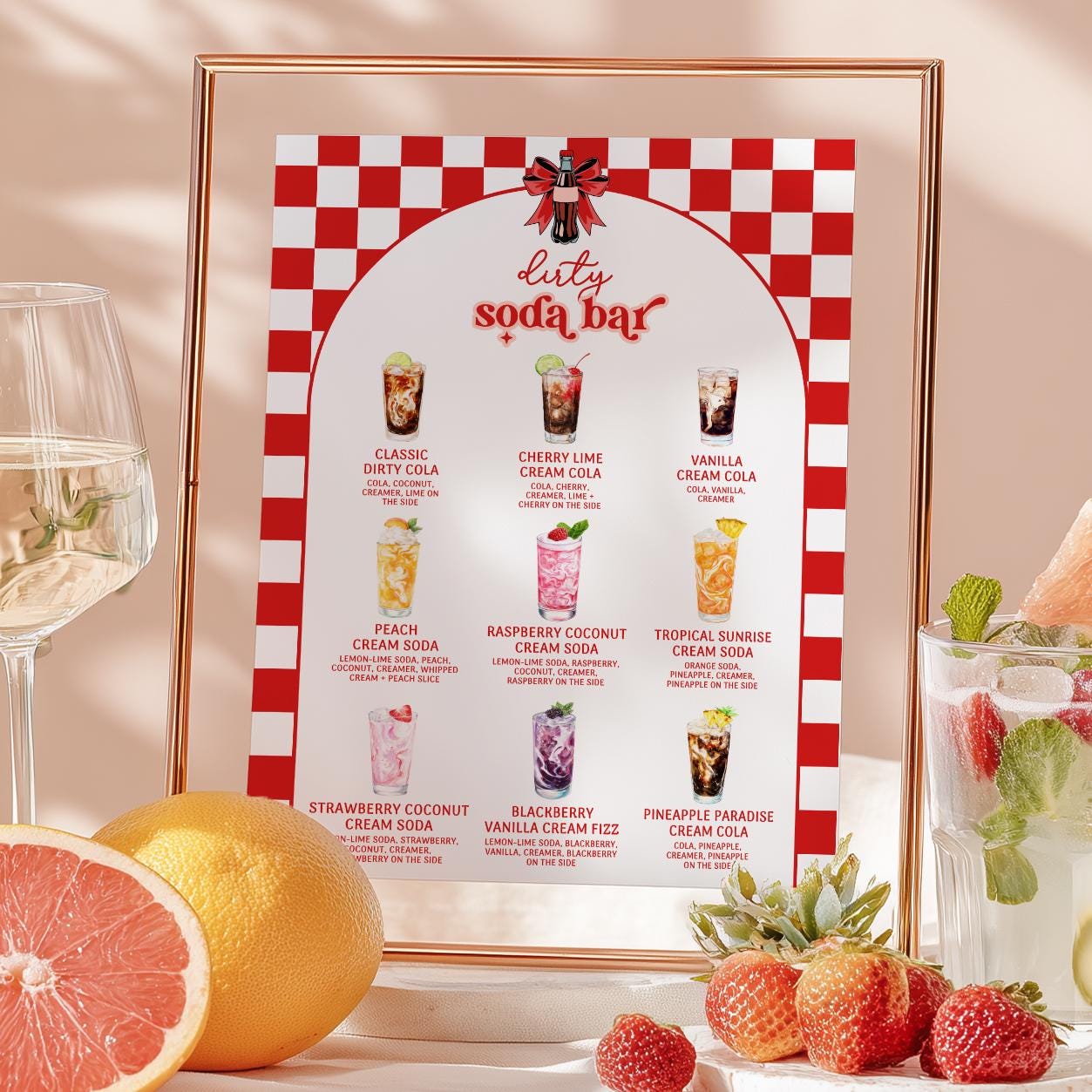 Editable Soda Bar Menu