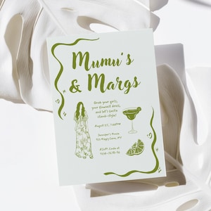Mumu and Margarita Party Invitation, Editable Digital Invite for Girls Night, Instant Download Tropical Canva Template - P6