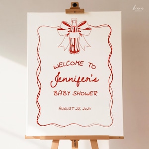 She&#39;s Ready to Pop Baby Shower Welcome Sign, Hand Drawn Whimsical, Girl Boy Baby Shower, Soda Pop Baby Shower Decor - BS25