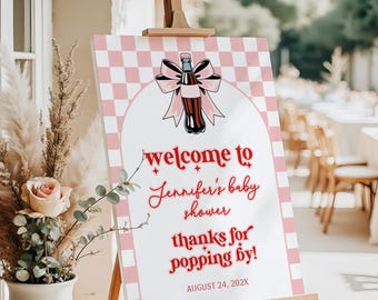 She's Ready to Pop Baby Shower Welcome Sign, Girl or Boy Baby Shower, Editable Template, Soda Pop Baby Shower Decor - BS22