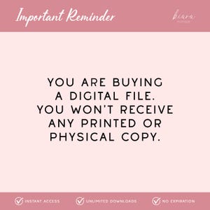 a pink background with the words you are buying a digital file you won't