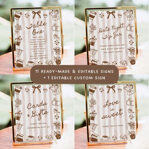 Love is Brewing Coffee Bridal Shower Bundle: Editable Invitations, Games, Signs (Digital Download) - BR1A1