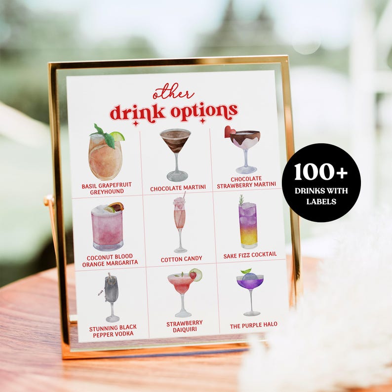 She's Ready To Pop Baby Shower Dirty Soda Bar Recipe Sign, Drinks Menu Sign, Customizable Digital Sign, Soda Pop Baby Shower Decor - BS101