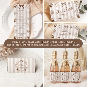 Love is Brewing Coffee Bridal Shower Bundle: Editable Invitations, Games, Signs (Digital Download) - BR1A1