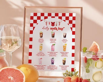 She's Ready To Pop Baby Shower Dirty Soda Bar Recipe Sign, Drinks Menu Sign, Customizable Digital Sign, Soda Pop Baby Shower Decor - BS71