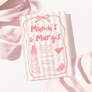 Mumu and Margarita Party Invitation, Editable Digital Invite for Girls Night, Instant Download Tropical Canva Template - P10b