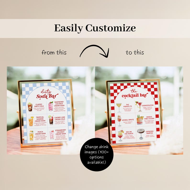 She's Ready To Pop Baby Shower Dirty Soda Bar Recipe Sign, Drinks Menu Sign, Customizable Digital Sign, Soda Pop Baby Shower Decor - BS101