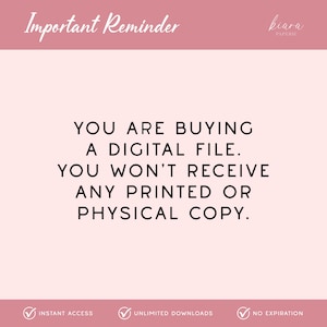 a pink background with the words you are buying a digital file you won't