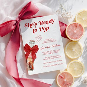 She&#39;s Ready to Pop Soda Baby Shower Invitation, Customizable Template, Digital Download, Fun Soda Theme Invite - BS35