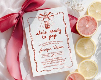 She's Ready to Pop Soda Baby Shower Invitation, Hand Drawn Whimsical Editable Template, Digital Download, Fun Soda Theme Invite - BS25