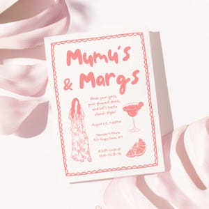 Mumu and Margarita Party Invitation, Editable Digital Invite for Girls Night, Instant Download Tropical Canva Template - P7b