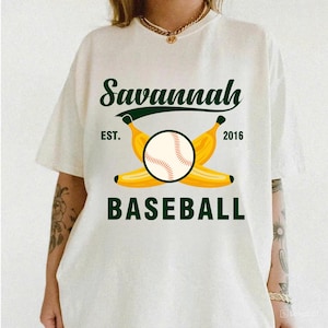 Retro Savannah Baseball T-shirt, Vintage Soft Tee, Banana fan gift, Summer Sports Top