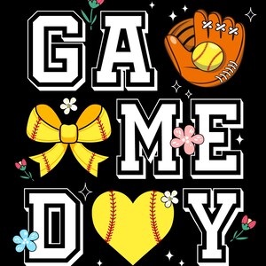 Game Day Baseball PNG - Glitter Baseball Png, Softball Game Day Png, Baseball Mama Png, Baseball Mom Png File With Baseball Glove, Softball