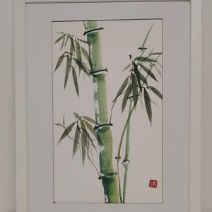 Framed Bamboo Painting – Chinese Brush Art