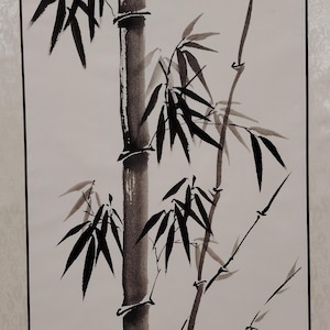 Bamboo Wall Décor – Chinese Ink & Watercolor Painting
