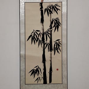 Bamboo Wall Décor – Chinese Ink & Watercolor Painting