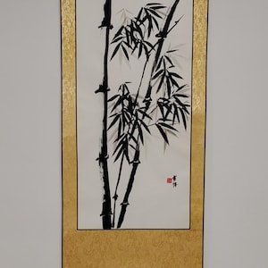 Bamboo Wall Décor – Chinese Ink & Watercolor Painting – Original Asian Art Gift