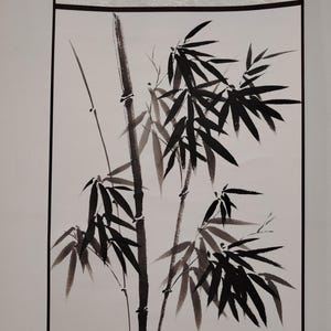 Asian Wall Art – Bamboo Painting in Ink – Zen Home Décor – Original Chinese Brush Painting