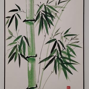 Asian Wall Art – Bamboo Painting in Ink – Zen Home Décor – Original Chinese Brush Painting