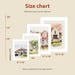 May include: Size chart displaying framed watercolour house art prints in various sizes: 20" (50.8 cm), 15" (38.1 cm), 10" (25.4 cm). The chart includes measurements in inches and text that reads "Different sizes can be selected."