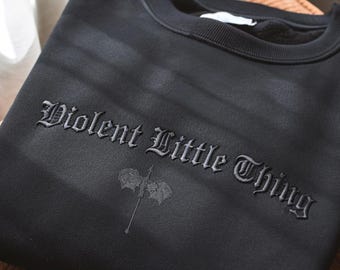 Fourth Wing Embroidered Sweatshirt: Book Lover Gift - Dark Academia, Xaden Riorson Sweater, Iron Flame