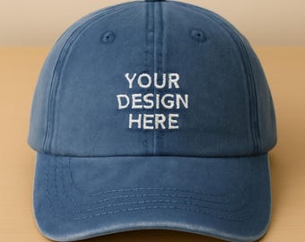 Custom Text Embroidered Cotton Baseball Hat, Personalized Vintage Cap