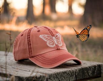 Gorra con mariposa bordada, estilo vintage de los 90 (Y2K)