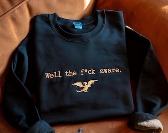 Embroidered Book Quote Sweatshirt, Funny Bookish Crewneck