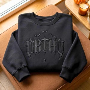 Embroidered Ortho Gothic Sweatshirt, Orthopedic Surgeon Crewneck, Retro Nurse Pullover