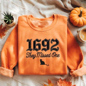Embroidered Halloween Sweatshirt: Salem 1692 Witchy Crewneck