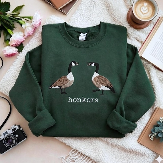 Honkers Embroidered Unisex Sweatshirt: Funny Goose Shirt