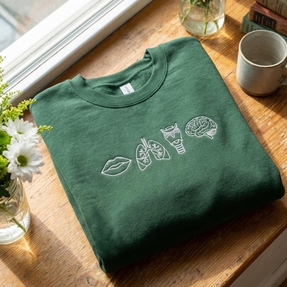 Embroidered Anatomy Sweatshirt: Speech Therapist Gift, Future SLP Grad Therapy Tee