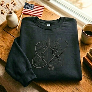 Embroidered Lungs Stethoscope Sweatshirt – Medical Respiratory Apparel