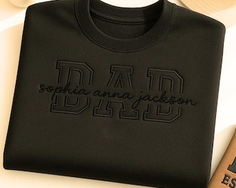 Personalized Dad Sweatshirt with Kid Names, Father's Day Gift