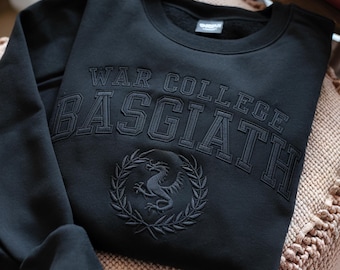 Embroidered Dragon Sweatshirt, Dragon Rider, Violet Sorrengail, Rebecca Yorros, Xaden Riorson, Fantasy Reader