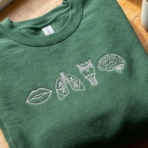 Embroidered Anatomy Sweatshirt: Speech Therapist Gift, Future SLP Grad Therapy Tee image 2