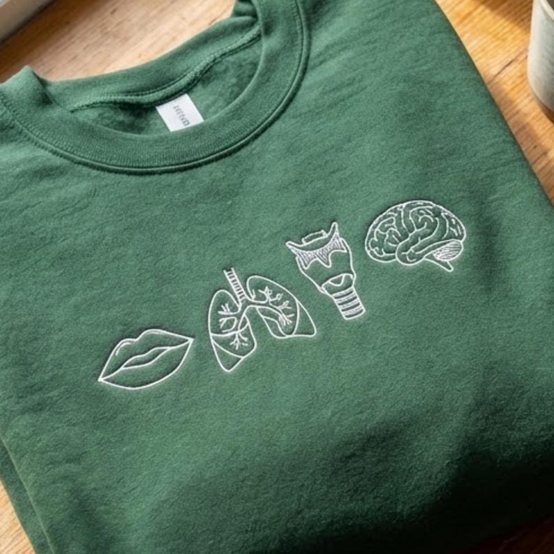 Embroidered Anatomy Sweatshirt: Speech Therapist Gift, Future SLP Grad Therapy Tee image 2