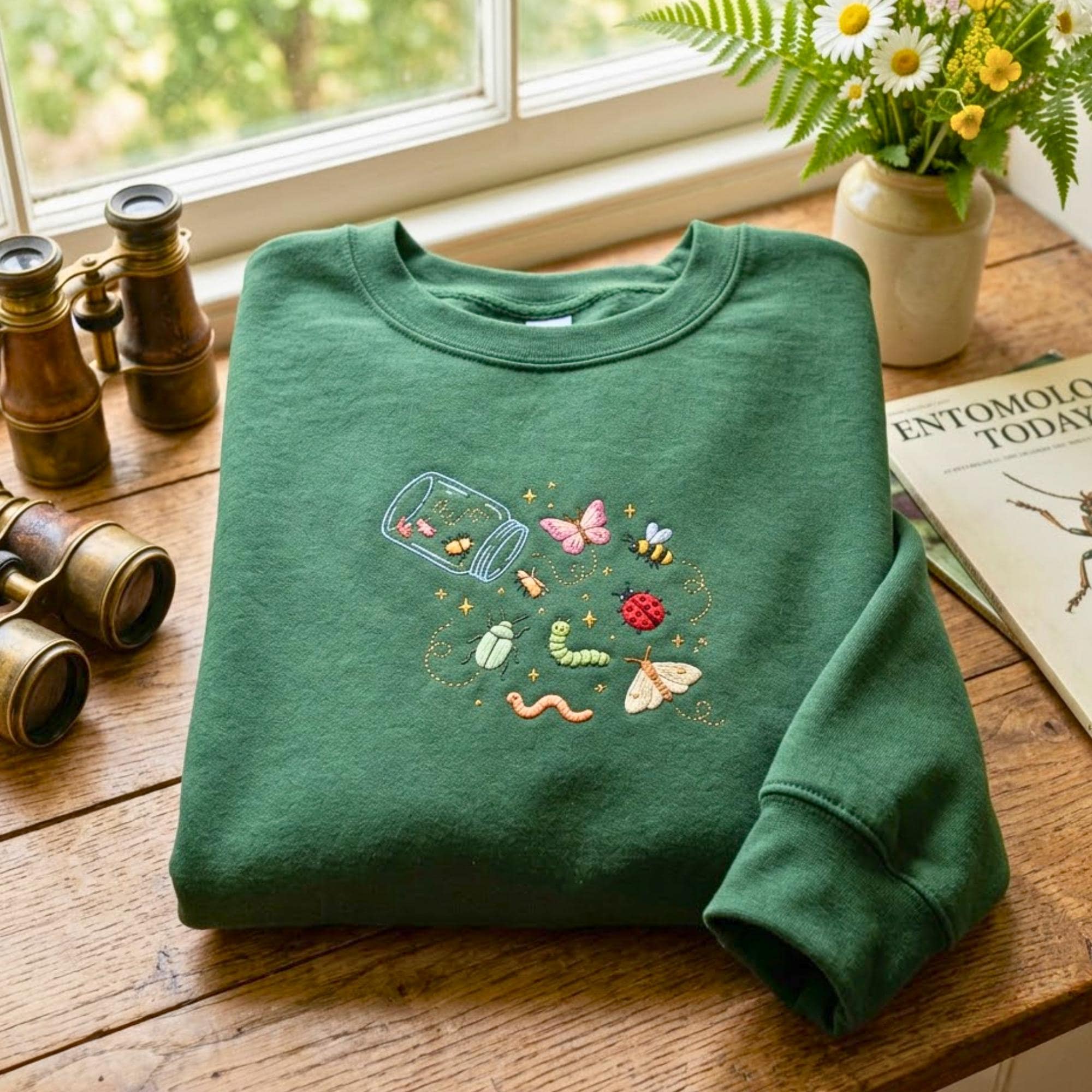Embroidered Sad Bug Summer Sweatshirt