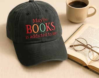 Embroidered Bookworm Hat, Funny Bookish Gift