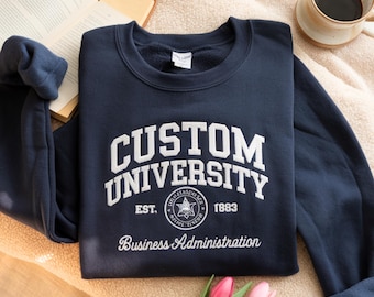 Embroidered Custom University Quarter Zip Sweatshirt, College Hoodie