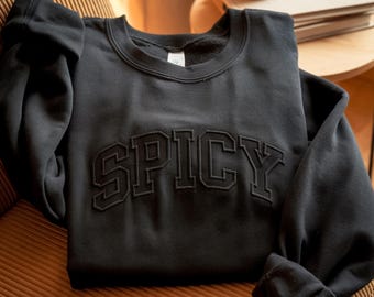 Scharf besticktes College-Sweatshirt mit Rundhalsausschnitt