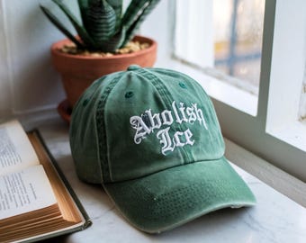 Embroidered Abolish ICE Unisex Dad Hat, Resistance Hat