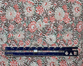Vintage Floral Fabric, Fabric by the Yard