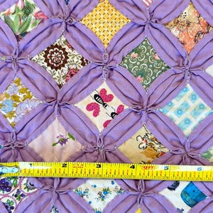 Vintage Purple Cathedral Quilt Remnant