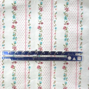 Vintage Floral Striped Fabric, Fabric by the Yard