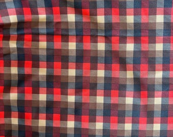 Vintage Rot Karierter Stoff, 1,5 Yards, 60 ”breit
