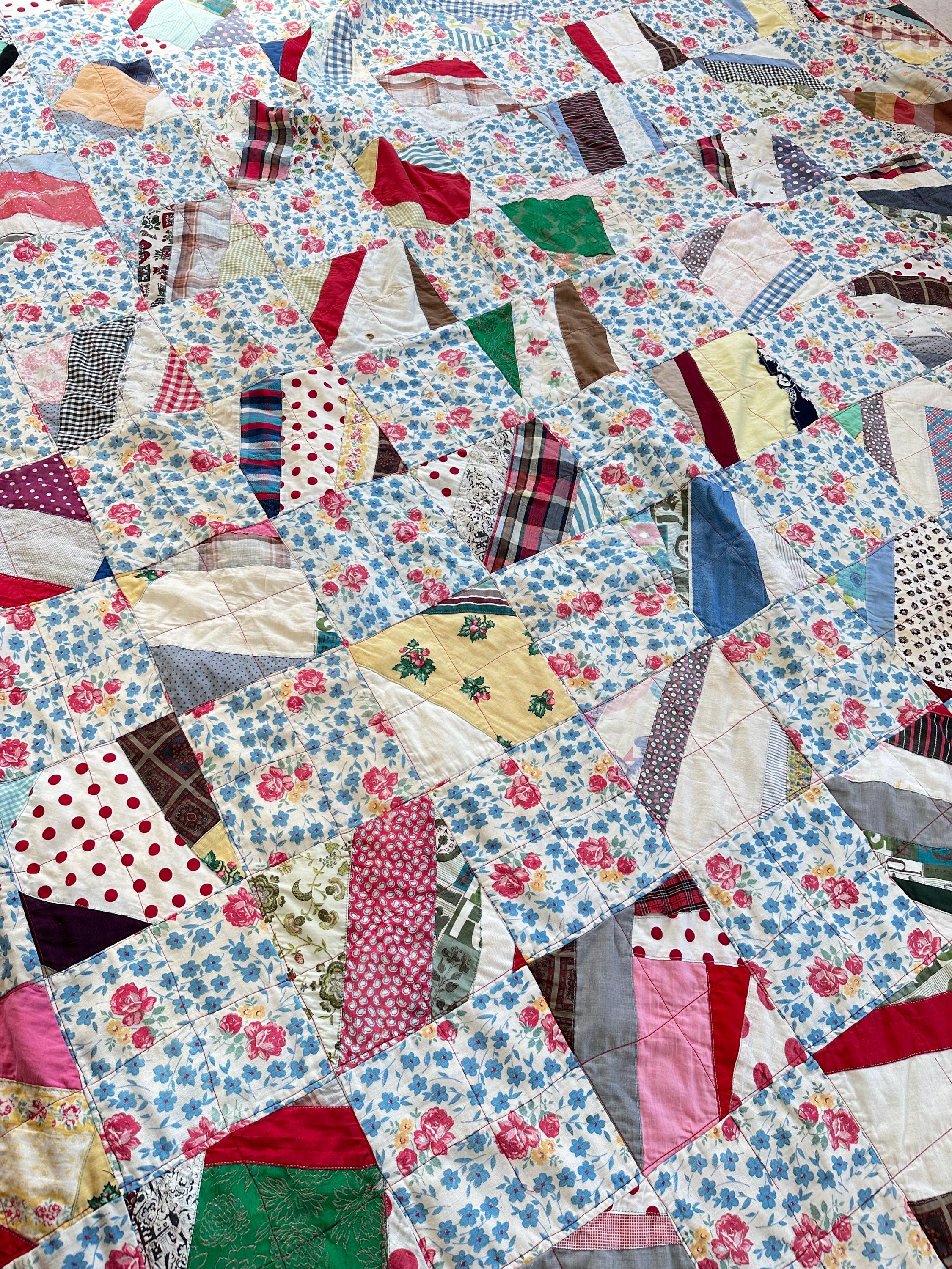 ヴィンテージキルト Vintage String Quilt 1940's 78” X 76” - Etsy