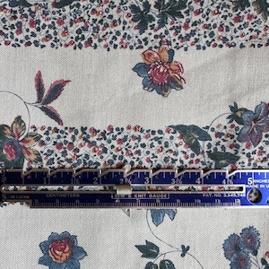 Vintage Floral Striped Fabric Concord Fabric, Fabric by the Yard
