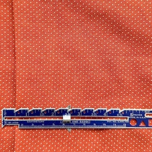 Vintage Orange und Weiß Tupfen Stoff, Stoff Meterware